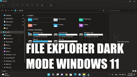 Cara Membuat File Explorer Dark Mode Di Windows 11 Youtube