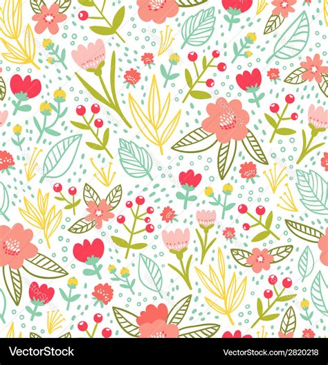 Fun Floral Repeat Pattern Royalty Free Vector Image