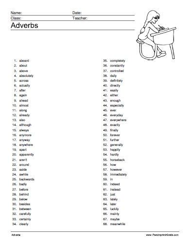 Conjunciones coordinantes y subordinantes y sus tipos con ejemplos. Lista de Adverbios en Inglés para Imprimir | Adverbios en ...