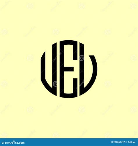 Creative Rounded Initial Letters Uev Logo Stock Vector Illustration