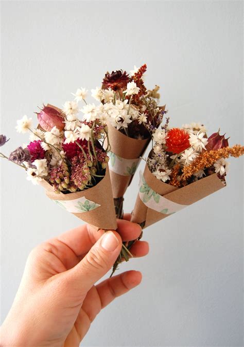Mini Dried Posy Tiny Everlasting Floral Bouquet Etsy Dried Flower