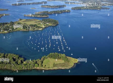 Arzon Brittany North Western France Aerial View Of The Anchorage Of