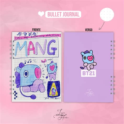 Kpop Bullet Journal Bts Bt21 Mang Elo7 Produtos Especiais
