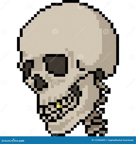 Vector Pixel Art Skull Stock Vector Illustration Of Dead 127004099
