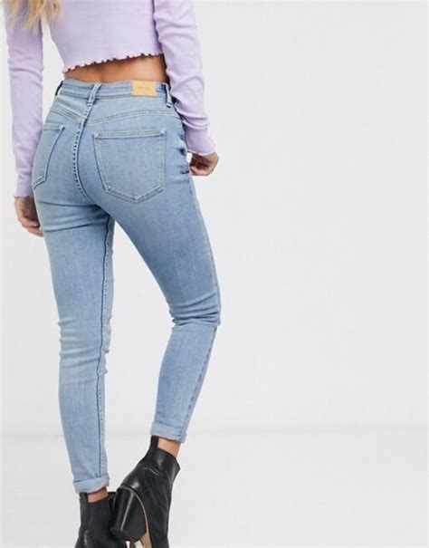 Bershka Super Skinny Jeans In Light Blue Wash Size 4 Ebay