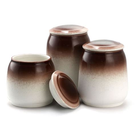 Kitchen canister styles through the years. Elama 3 Piece Ceramic Kitchen Canister Collection in ...