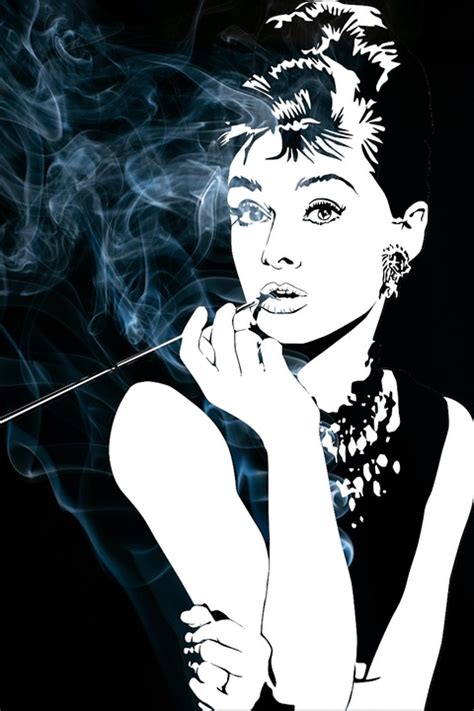 Download Audrey Hepburn Cigarette Smoking Royalty Free Stock