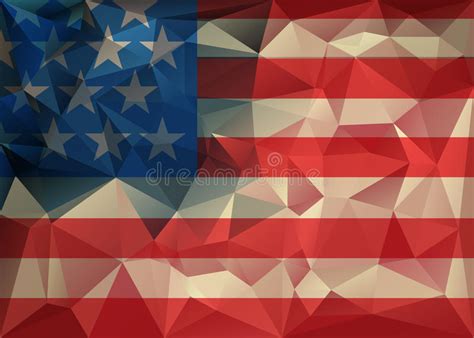 Abstract Polygonal Triangle Usa Flag Background Geometric Low Poly