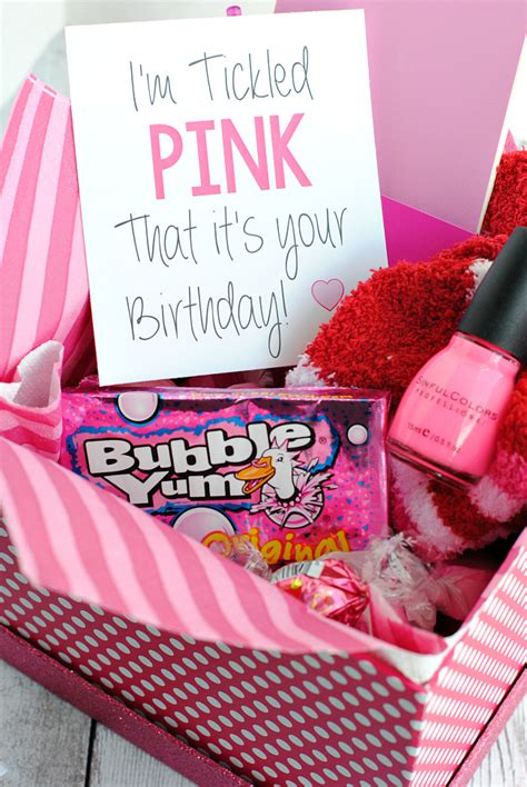 Take a look at our birthday gift delivery guide for thoughtful and customisable birthday gift box ideas. Tickled Pink Gift Idea - Crazy Little Projects