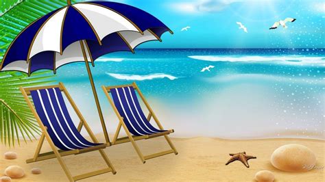 Chairs On The Beach Wallpapers Wallpaper Cave
