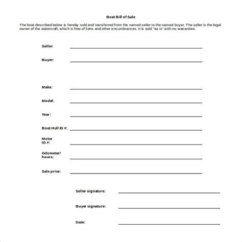 Mississippi Auto Bill Of Sale Form