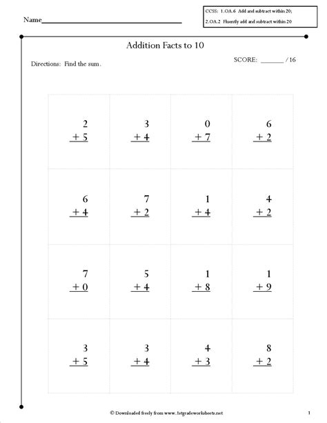 5 Free Math Worksheets Second Grade 2 Addition Add 2 Digit Plus 1 Digit