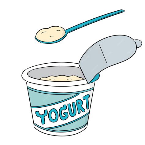 Yogurt De Dibujos Animados Vector Premium