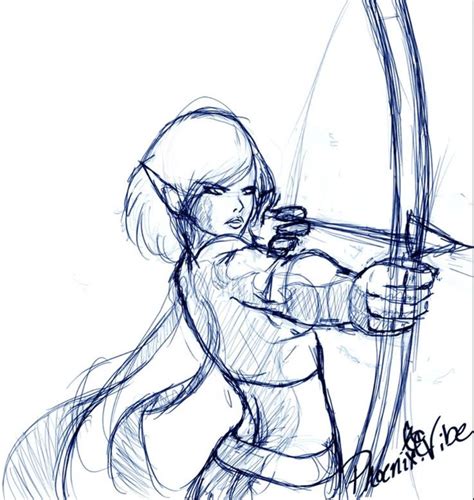 Female Archer Drawing Reference Poses Bow Drawing Drawing Base