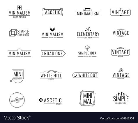 Modern Minimal Business Logos Brand Emblem Vector Image