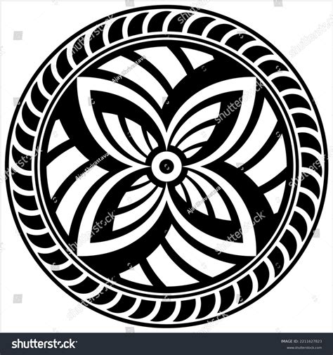 Polynesian Style Circular Shape Tattoo Maori Stock Vector Royalty Free