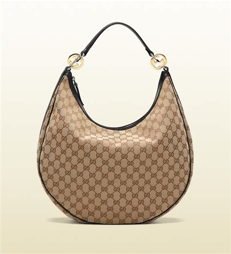 Gucci Gg Twins Large Hobo With Interlocking G Ornaments In Beige Brown