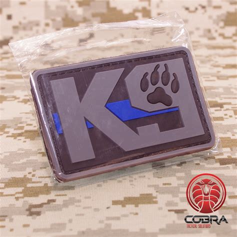 K9 Dog Grijze Patch Met Blue Line Velcro Military Airsoft