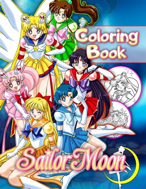 Sailor Moon Coloring Book Great 40 Illustrations For Kids Paperback