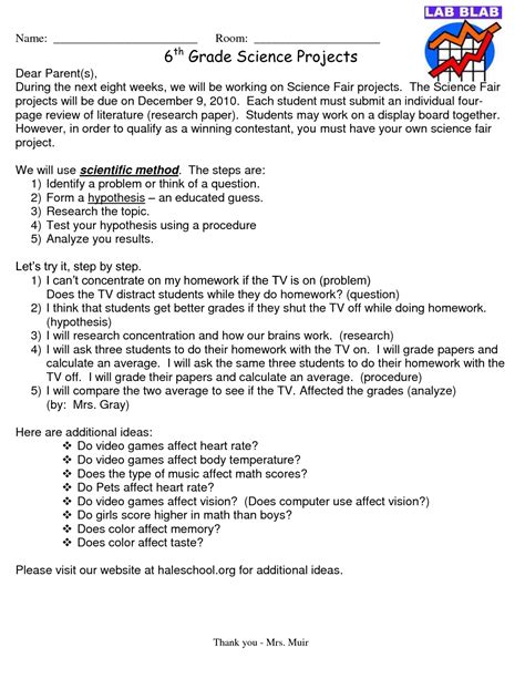 10 Science Fair Research Paper Template Free Graphic