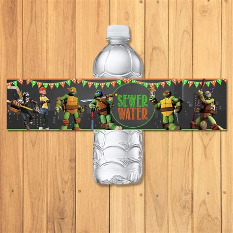 Teenage Mutant Ninja Turtles Drink Labels Chalkboard Tmnt Etsy