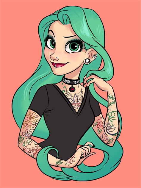 new blog look human draws punk princesses repunsel disney princess tattoo goth disney