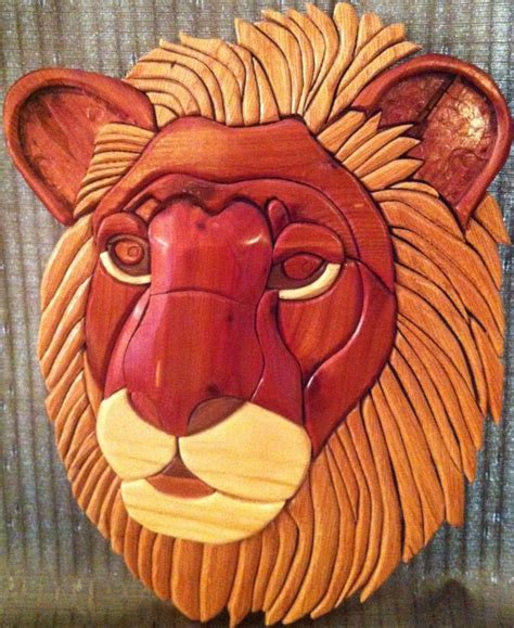 Lion Intarsia Woodworking By Chrismobleydesigns On Etsy 20000