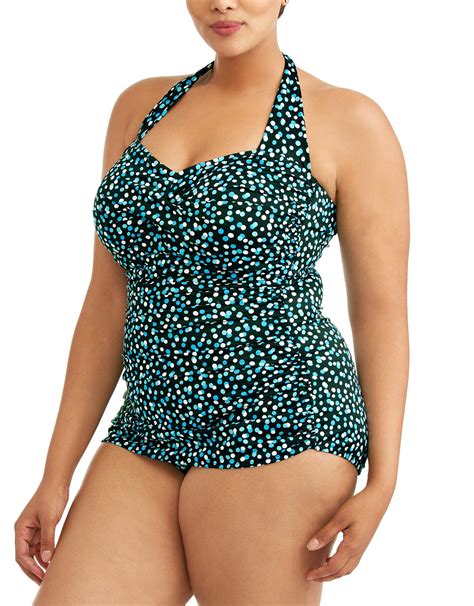 Simply Slim Women S Plus Size Glam Sheath One Piece Swimsuit Walmart Com