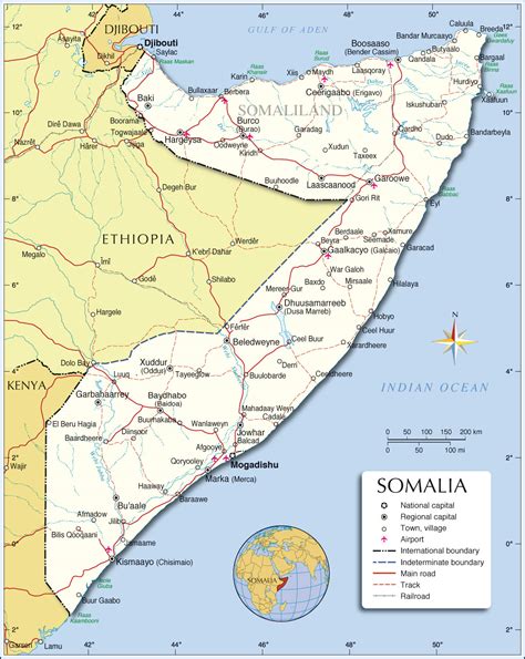 Political Map Of Somalia 1200 Pixel Nations Online Project