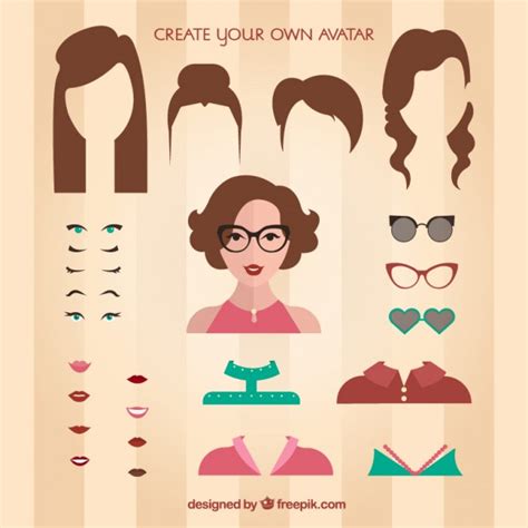 Create Your Own Female Avatar Free Vectors Ui Download
