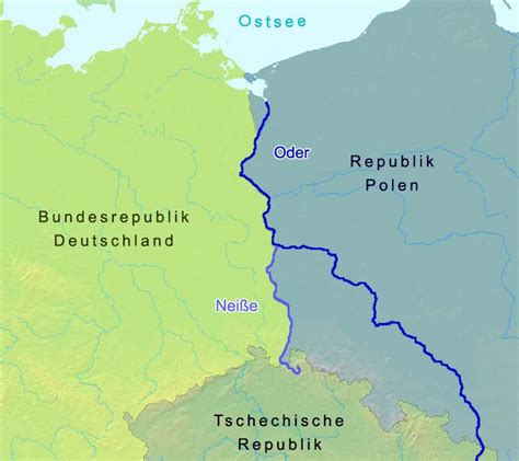 Oder Neisse Line Between Germany And Poland - MapSof.net