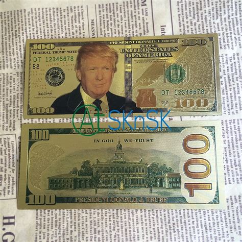 Wholesale 100pcslot 2016 New Usa President Donald Trump Us Dollar Gold