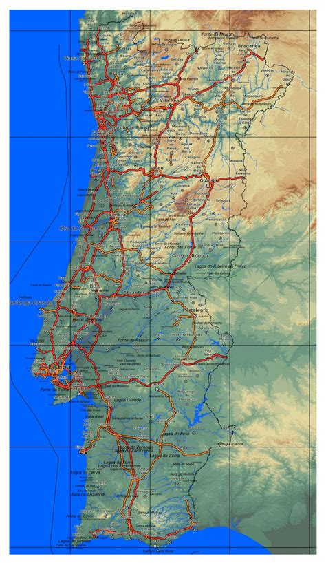 Grande Detallado De Carreteras Y Autopistas Mapa De Portugal Con