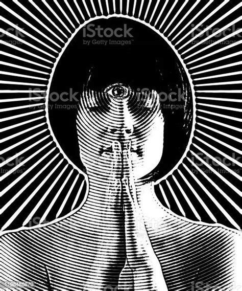 Woman Praying And Meditating Stock Illustration Download Image Now