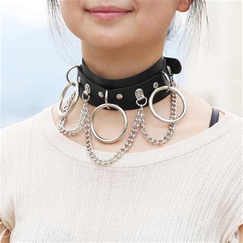 Punk Goth Choker Necklaces Jewelry Harajuku Collar Chain Belt Necklace