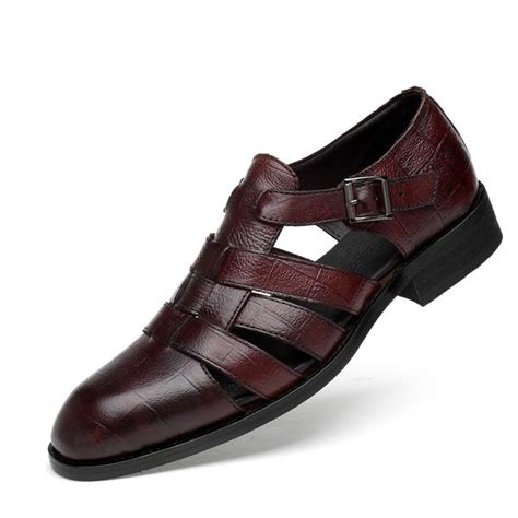Italian Style Fashion Genuine Leather Sandals For Men Business Dress