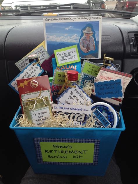Retirement Survival Kit | Retirement survival kit, Retirement gifts for dad, Retirement party gifts