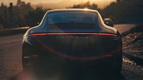 Porsche Road Sunset Sky Iphone Wallpaper