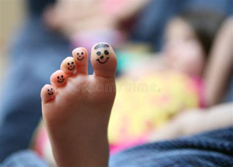Funny Face Toes Stock Image Image Of Human Lying Feet 17504611