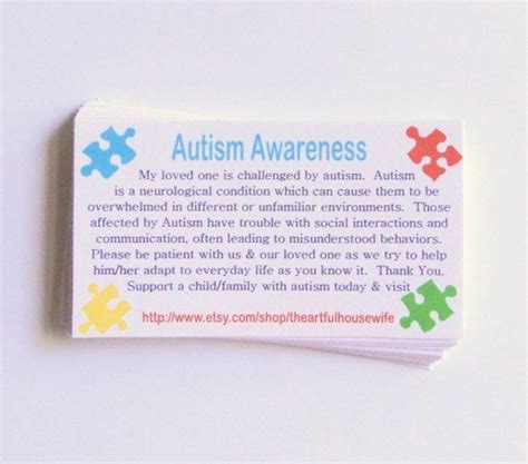 Autism Awareness Cards To Handout In During Difficult Public Situations