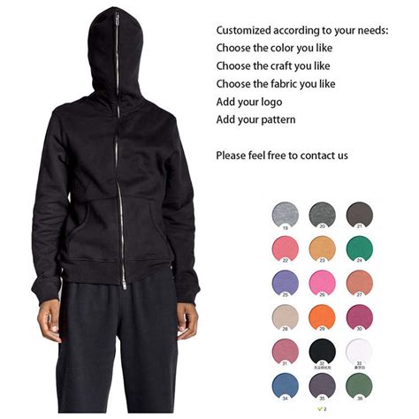 Custom Full Face Zip Up Face Blank Windbreaker Men Hoodie Jacket Coat