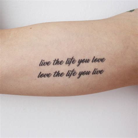 Live The Life You Love Temporary Tattoo Tattooicon