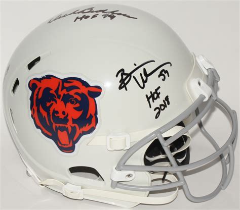 Dick Butkus Mike Singletary And Brian Urlacher Signed Bears Full Size Authentic On Field Helmet