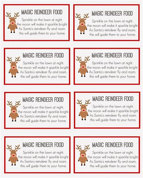 Reindeer Food Labels Free Printables