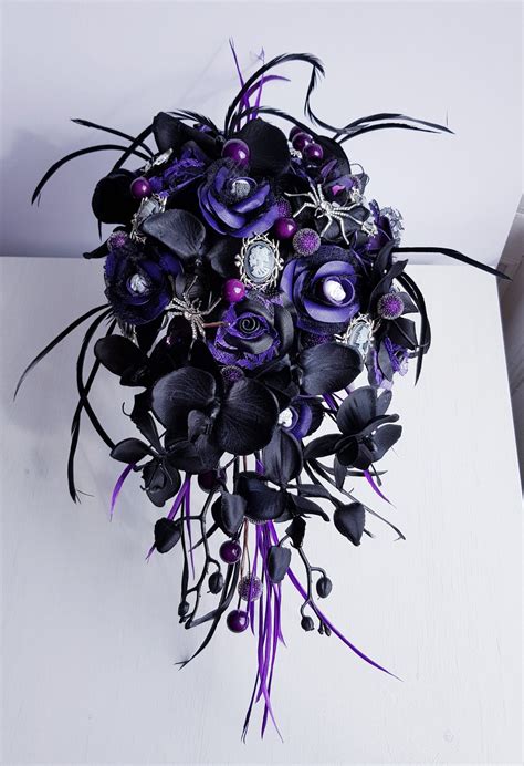 Beautiful Leather And Lace Gothic Wedding Bouquet Created By Miss