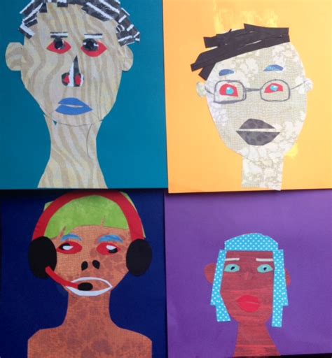 Funky Collage Self Portraits Art Teacher In La