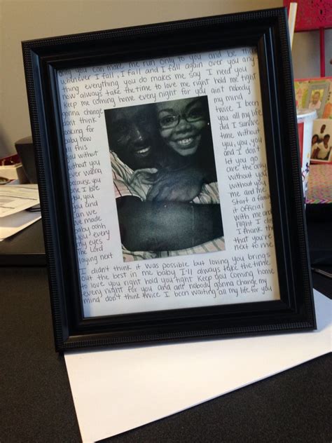 Maybe you would like to learn more about one of these? DIY picture frame for my boyfriend with love song lyrics # ...