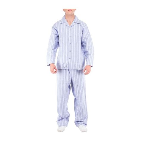 Striped Light Blue Flannel Pyjamas From Ambassador
