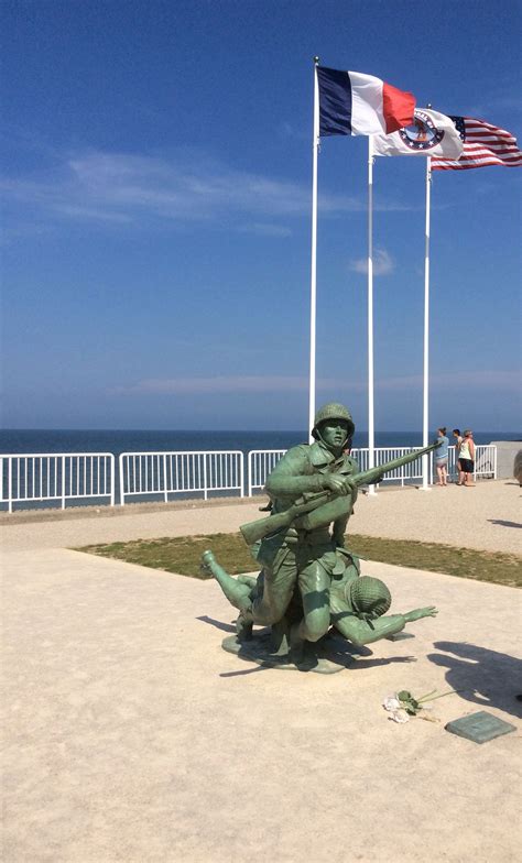 Sculpture Honoring The Allied Forces Omaha Beach Normandy France