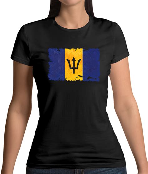Barbados Grunge Flag Womens T Shirt Caribbean Bridgetown Country Flags Ebay